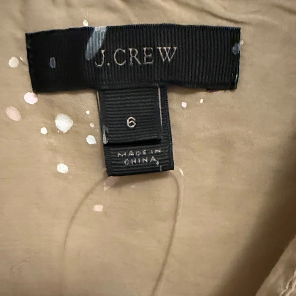 J. Crew Tan and Pink Splatter Casual Shirt - Picture 2 of 14